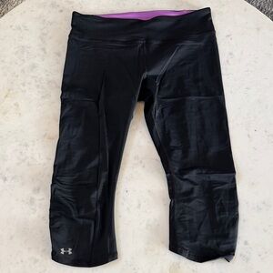 Under Armour Black and Purple Capri Leggings